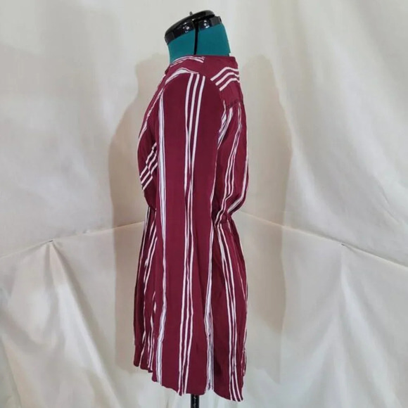 The Jetset Diaries Red Striped Faux Wrap Dress - Size Medium - Picture 4 of 10
